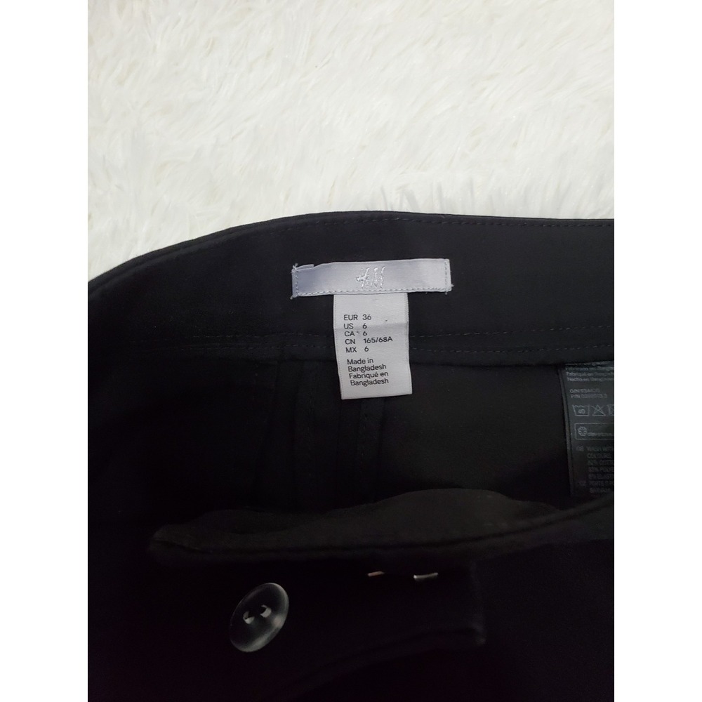 H&M Black Slim Ankle Capri Pants Womens Size 6 EUR 36 Regular Waist - Picture 4 of 8